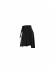 Steam Punk Female Casual Black Metal Buckle Pleated Skirt
