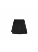 Steam Punk Female Casual Black Metal Buckle Pleated Skirt
