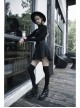 Steam Punk Female Casual Black Metal Buckle Pleated Skirt
