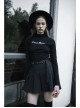 Steam Punk Female Casual Black Metal Buckle Pleated Skirt