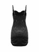 Steam Punk Female Black Velvet Close Fitting Strap Dress