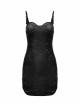 Steam Punk Female Black Velvet Close Fitting Strap Dress