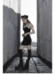 Steam Punk Female Black Velvet Close Fitting Strap Dress