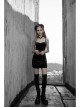Steam Punk Female Black Velvet Close Fitting Strap Dress