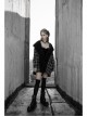 Steam Punk Female Black Velvet Close Fitting Strap Dress