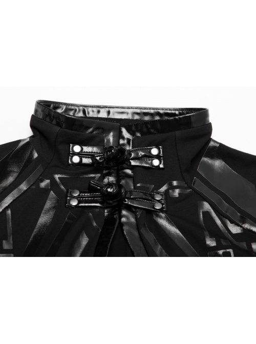 Cyber Punk Female Elastic Dark Patterned Hollow Fitted Dress