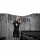 Cyber Punk Female Elastic Dark Patterned Hollow Fitted Dress