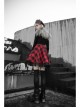 Steam Punk Female Lattice Plaid Stitching Binding Strap Dress