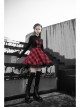 Steam Punk Female Lattice Plaid Stitching Binding Strap Dress