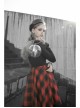 Steam Punk Female Lattice Plaid Stitching Binding Strap Dress