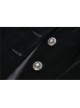 Embroidery Collar Front Metal Retro Button Long Sleeve Lace Hem Black Gothic Velvet Jacket