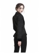 Double Collar Front Metal Hasp Long Sleeve Black Gothic Jacquard Jacket