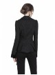 Double Collar Front Metal Hasp Long Sleeve Black Gothic Jacquard Jacket