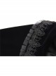 Stand-Up Collar Front Metal Retro Button Long Sleeve Lace Cuff Black Gothic Velvet Jacket