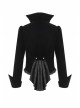 Bat Collar Front Chest Lace Frill Metal Nail Long Sleeve Black Gothic Short Jacket