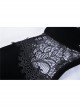 High Collar Front Chest Hollow-Out Lace Metal Retro Buckle Long Sleeve Lace Lace-Up Cuff Black Gothic Velvet Jacket