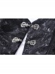 Stand-Up Collar Front Metal Hasp Long Sleeve Black Gothic Velvet Jacket