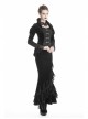Stand-Up Collar Front Metal Hasp Long Sleeve Black Gothic Velvet Jacket