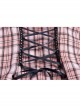 Steam Punk Female Cute Pink High Waist Black Strap Dress