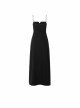 Steam Punk Female Black Hollow Metal Buckle Strap Long Dress