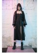 Steam Punk Female Black Hollow Metal Buckle Strap Long Dress