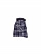 Steam Punk Female Casual Black Purple Lattice Strap Pleated Skirt
