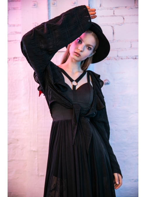 lace steampunk dresses Black Lace Wedding / Gothic / Victorian / Steampunk Dress Gown, Sample,  Size 10, READY TO SHIP