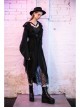 Steam Punk Female Black Strap Lace Mesh Stitching Long Dress