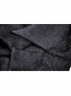 Lapel Metal Buckle Belt Lantern Sleeve Frill Hem Black Gothic Long Coat
