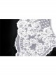 White Lace Doll Collar Front Chest Bow Heart-Shape Button Long Sleeve Black Gothic Short Jacket