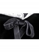 White Lace Doll Collar Front Chest Bow Heart-Shape Button Long Sleeve Black Gothic Short Jacket