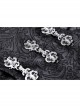 Frill Collar Front Metal Retro Hasp Sleeveless Back Waist Lace-Up Lace Fishtail Hem Black Gothic Coat