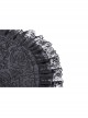 Frill Collar Front Metal Retro Hasp Sleeveless Back Waist Lace-Up Lace Fishtail Hem Black Gothic Coat