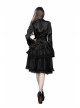 Side Lace-Up Lace Pleated Hem Black Gothic Packet Hip Long Skirt