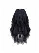 Messy Mesh Lace Irregular Hem Black Punk Long Skirt