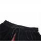 Black Red Gothic Lace-Up Wave Velvet Lace Hem Maxi Skirt