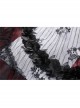 Black Red Gothic Lace-Up Wave Velvet Lace Hem Maxi Skirt