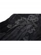 Black Gothic Frill Lace Fishtail Hem Velvet Tight Maxi Skirt