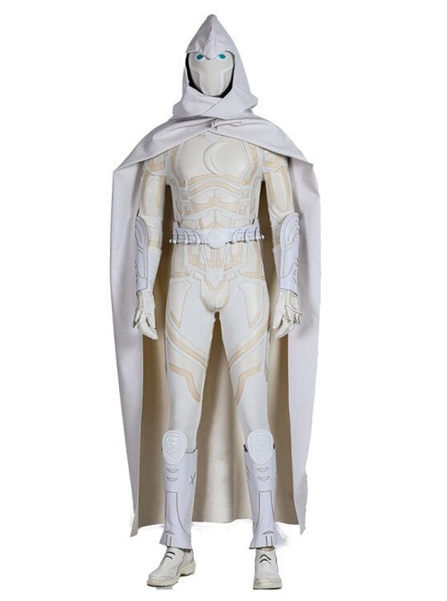 Marvel Comics Werewolf By Night Moon Knight Marc Spector White Battle Suit Halloween Cosplay Costume Set