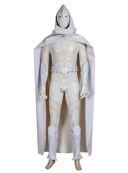 Marvel Comics Werewolf By Night Moon Knight Marc Spector White Battle Suit Halloween Cosplay Costume Set