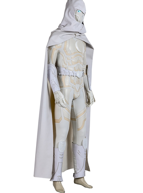 Marvel Comics Werewolf By Night Moon Knight Marc Spector White Battle Suit Halloween Cosplay Costume Set