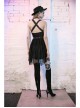 Steam Punk Female Black Lace Mesh Stitching Strap Dress