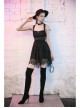 Steam Punk Female Black Lace Mesh Stitching Strap Dress