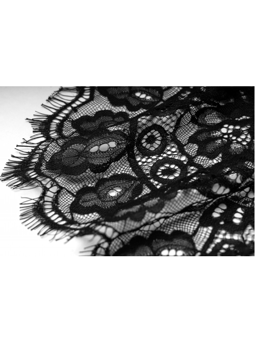 Steam Punk Female Black Lace Mesh Stitching Strap Dress