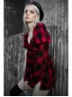 Steam Punk Female Black Red Lattice High Waist Long Sleeve Belted Dress