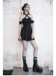 Steam Punk Female Black Hollow Off-the-shoulder High Waist Dress