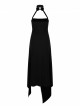 Steam Punk Female Black Strap Split Off-the-shoulder Elastic Dress
