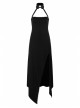 Steam Punk Female Black Strap Split Off-the-shoulder Elastic Dress