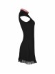 Steam Punk Female Heart Shaped Hollow Pink Buckle Collar Lace Stitching Dress