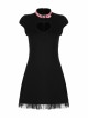 Steam Punk Female Heart Shaped Hollow Pink Buckle Collar Lace Stitching Dress